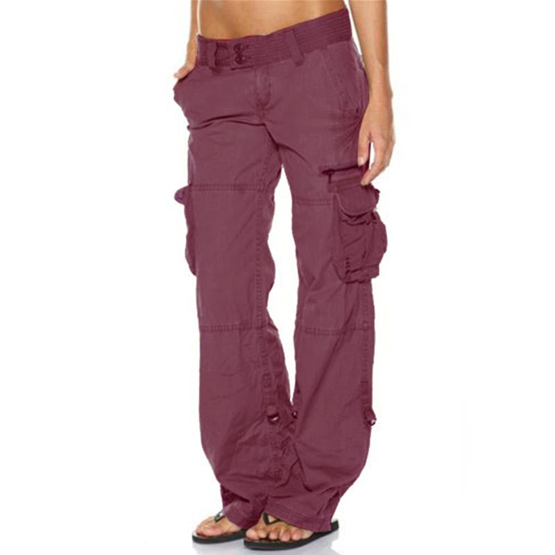 Foreign Trade Retro Amazon Wide Leg European And American Spring And Autumn Multi-pocket Casual Loose Slimming Straight Women's Overalls