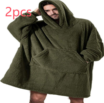 Hoodie Sweatshirt With Big Pocket Tops Sweater Comfortable Loose Double-...