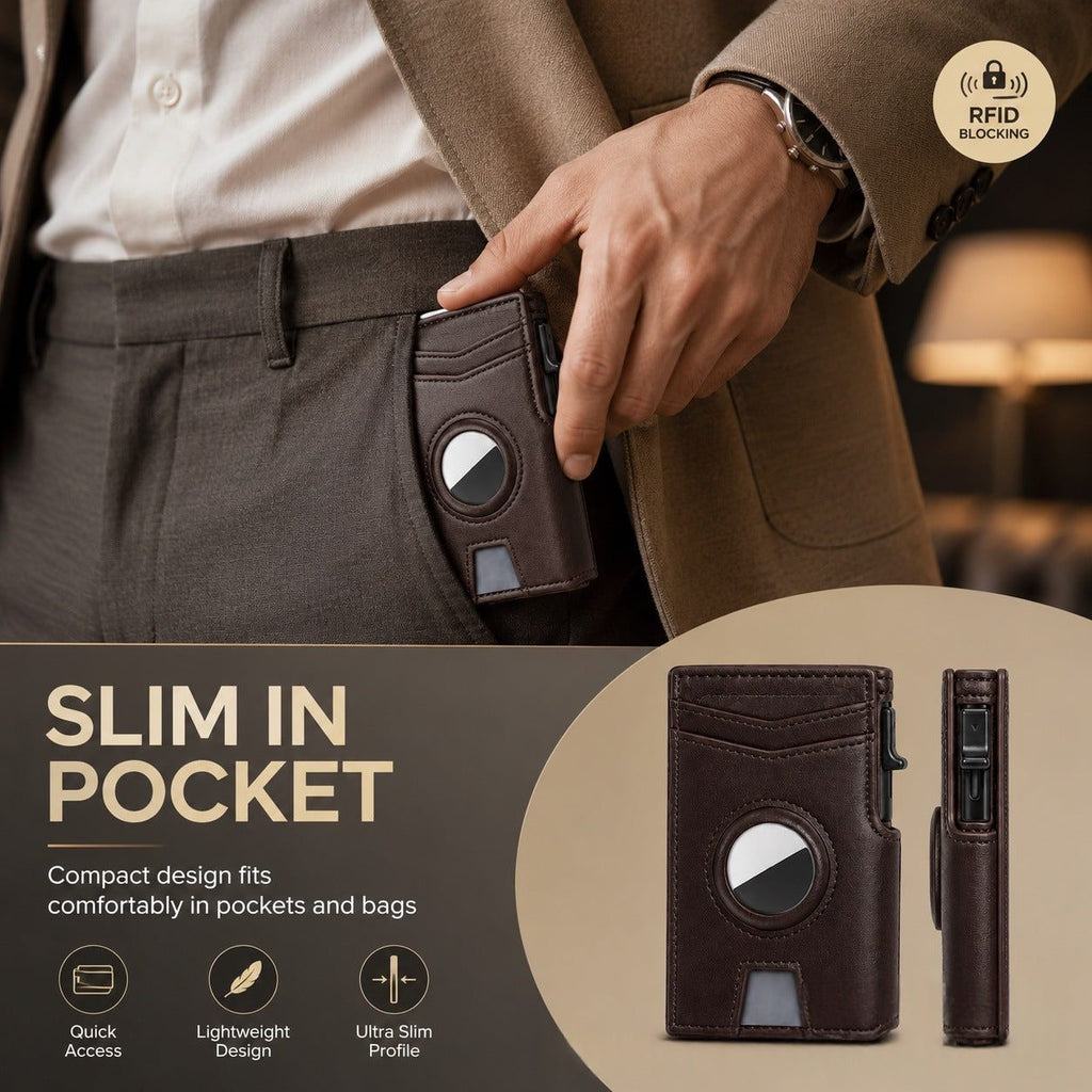 Men's Short Multi-card Magnetic Bank Card Holder