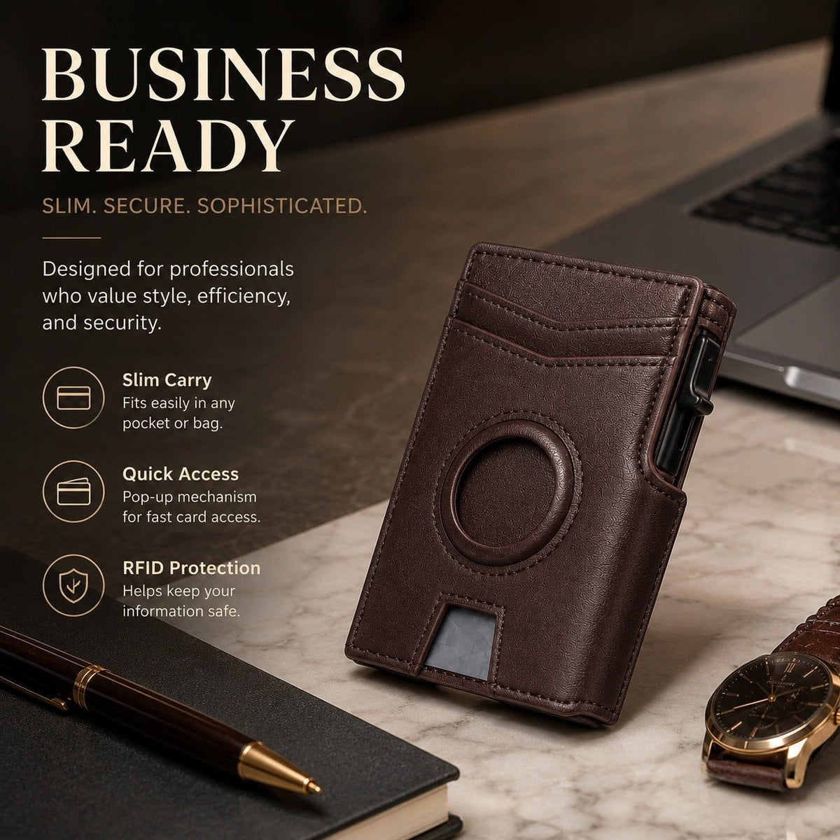 Men's Short Multi-card Magnetic Bank Card Holder