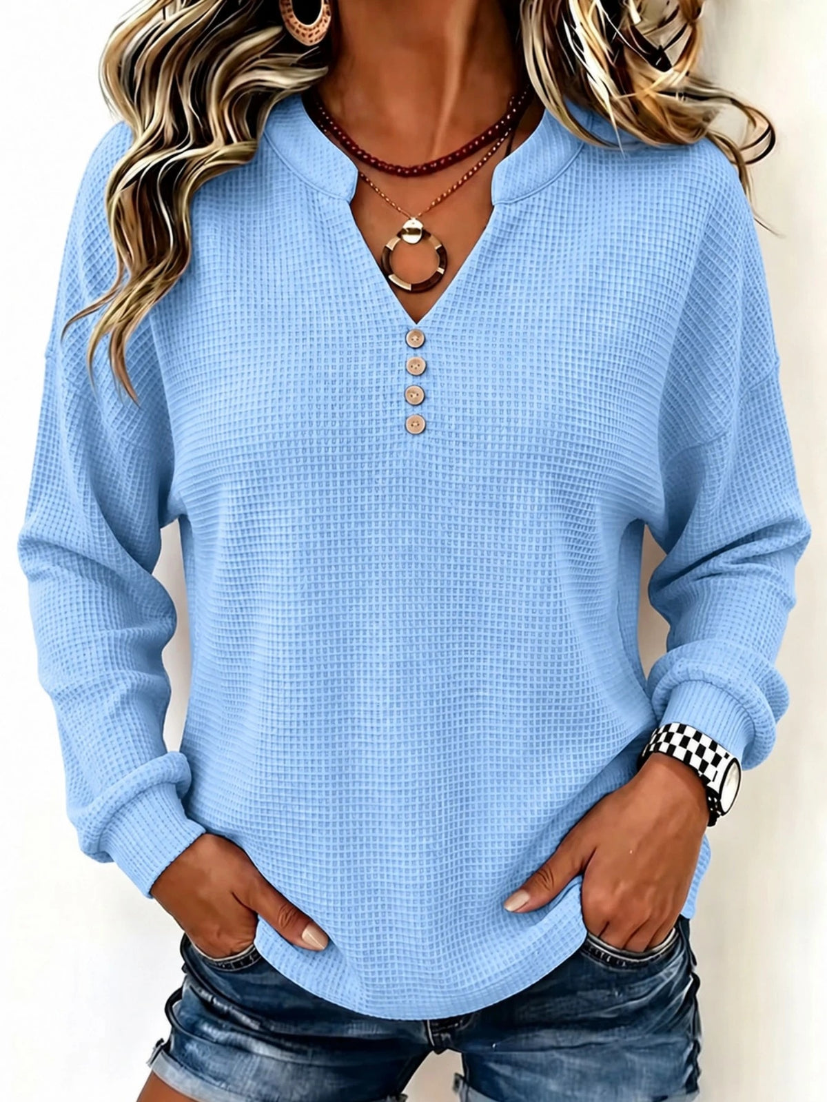 Shang Huafuge V-neck Loose-fit T-shirt