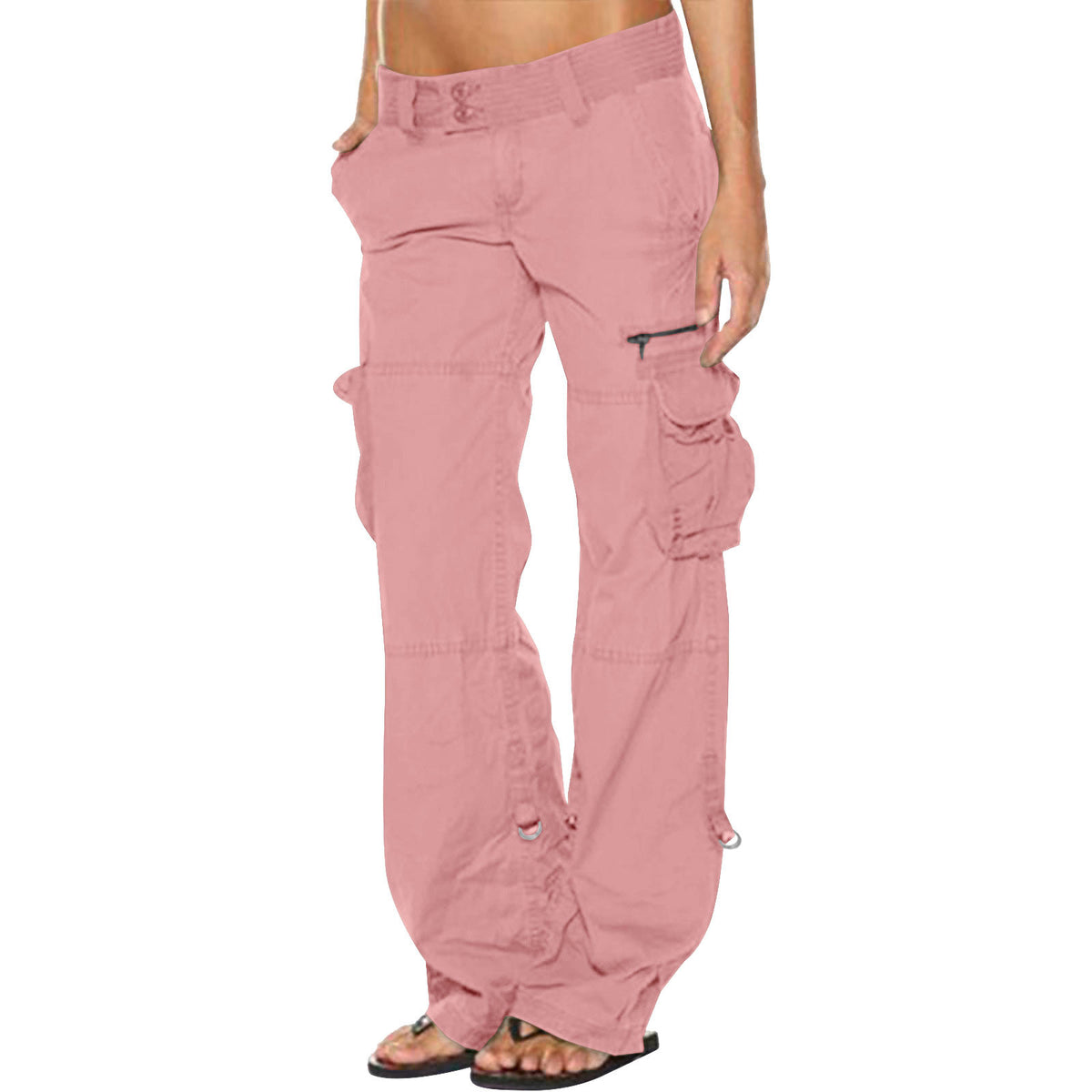 Foreign Trade Retro Amazon Wide Leg European And American Spring And Autumn Multi-pocket Casual Loose Slimming Straight Women's Overalls