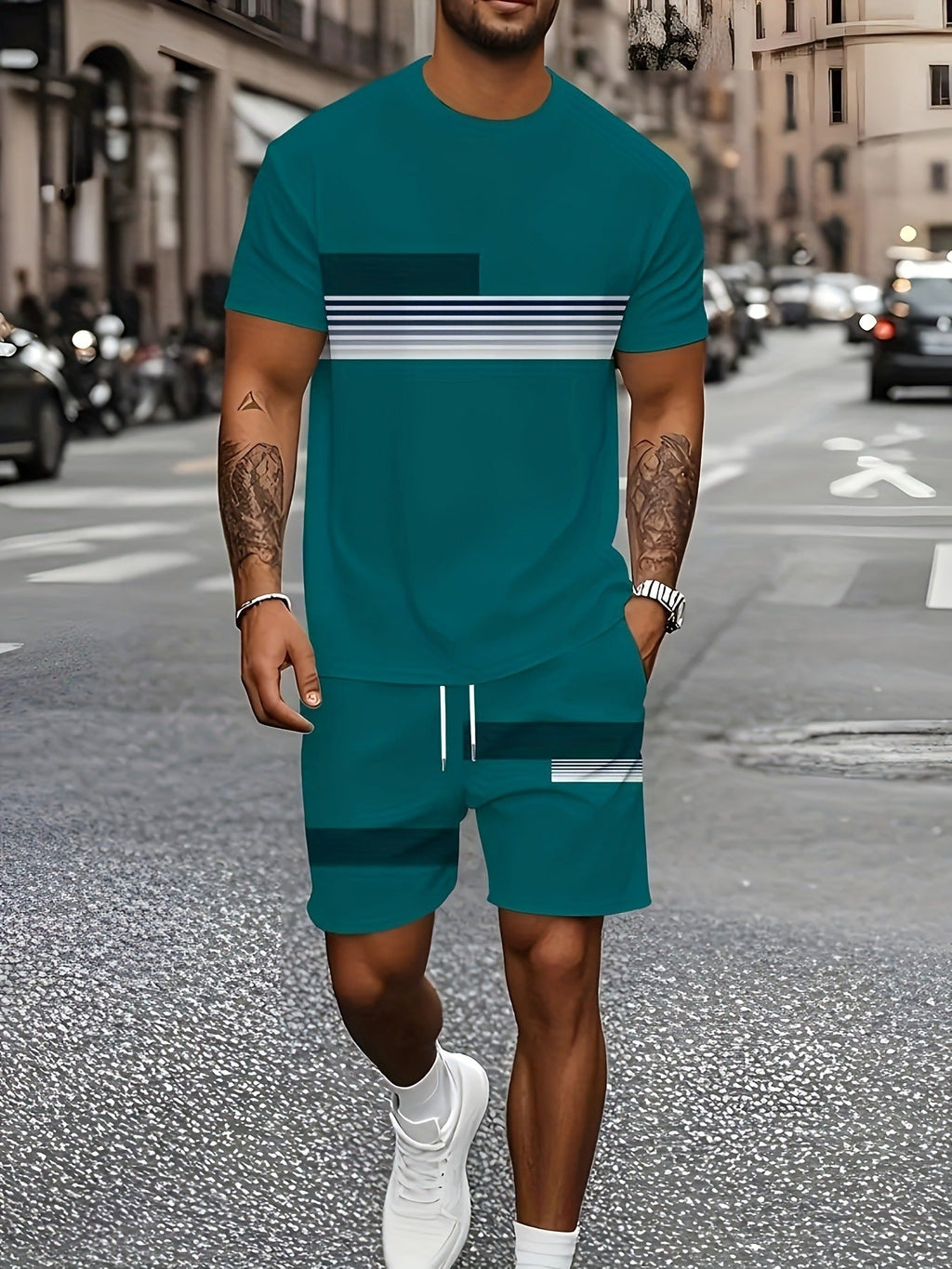 Men's Casual Sportswear Set With 3D Print