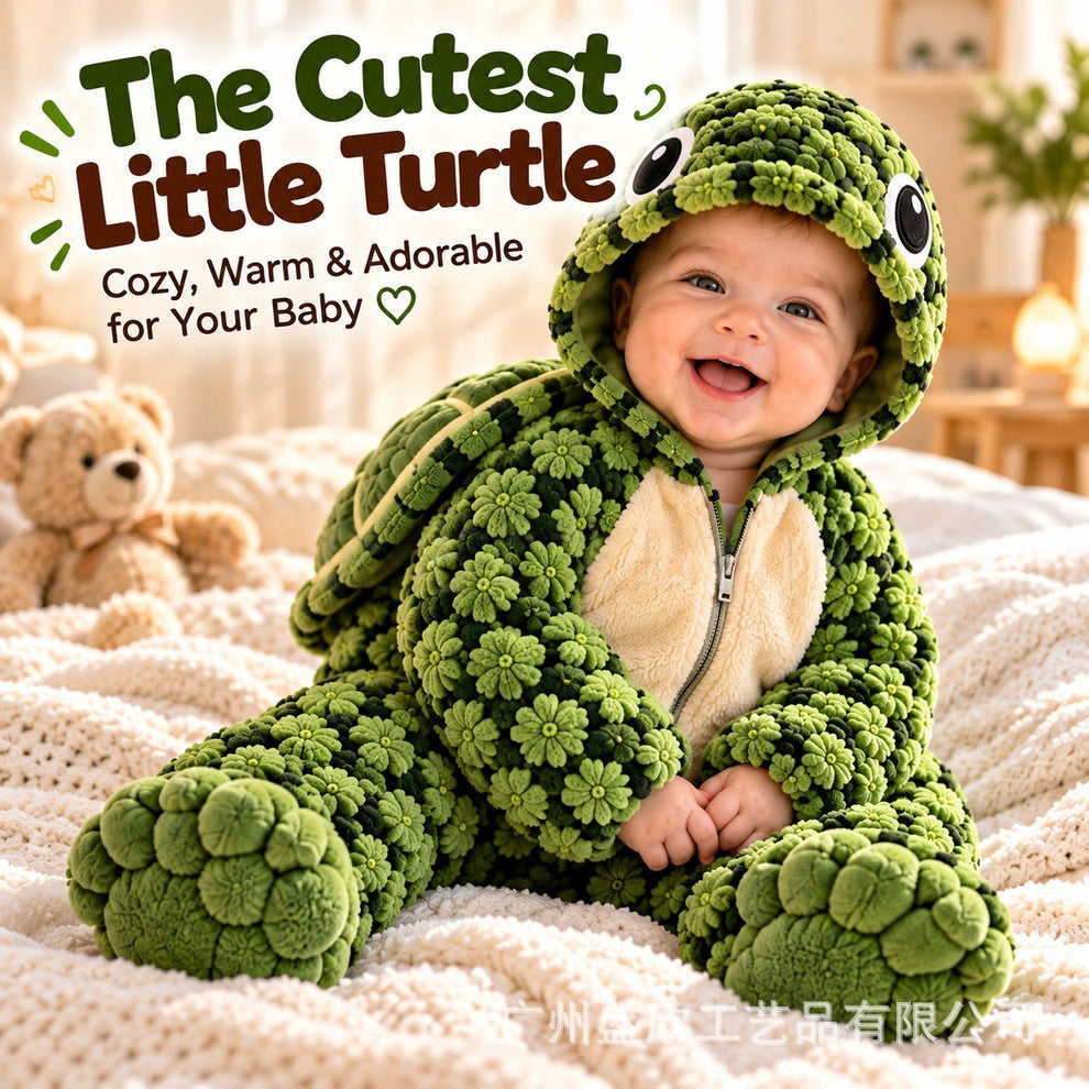 Little Turtle Plush Shell Baby Onesie