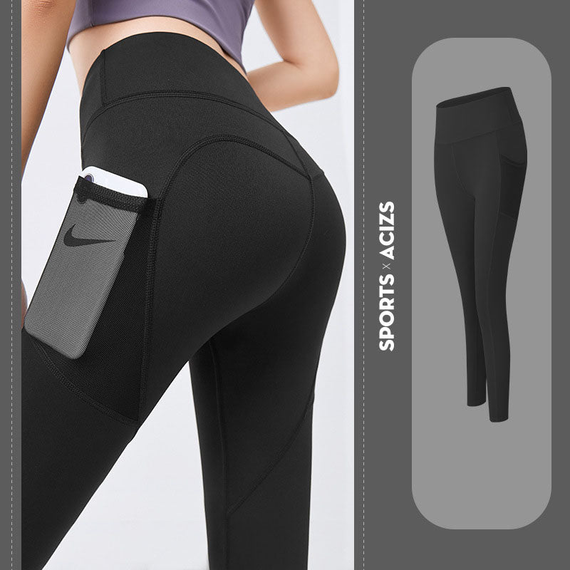 Women's Tummy Control Gym Yoga Leggings with Pocket