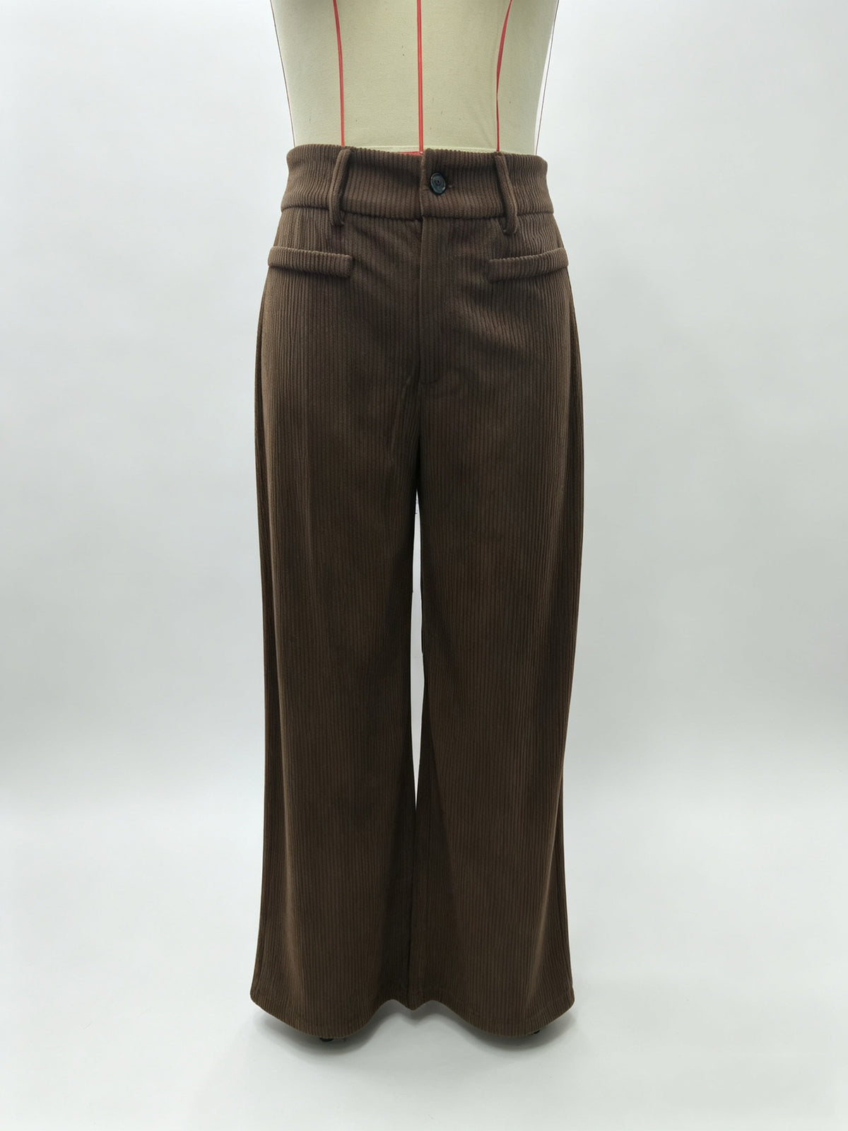 European And American Style, Autumn Collection, Solid-color Wide-leg Pants, High-waisted, With Faux Pockets, Flowing Straight-leg Design, Casual And Versatile, Suitable For Work And Everyday Wear, Wom