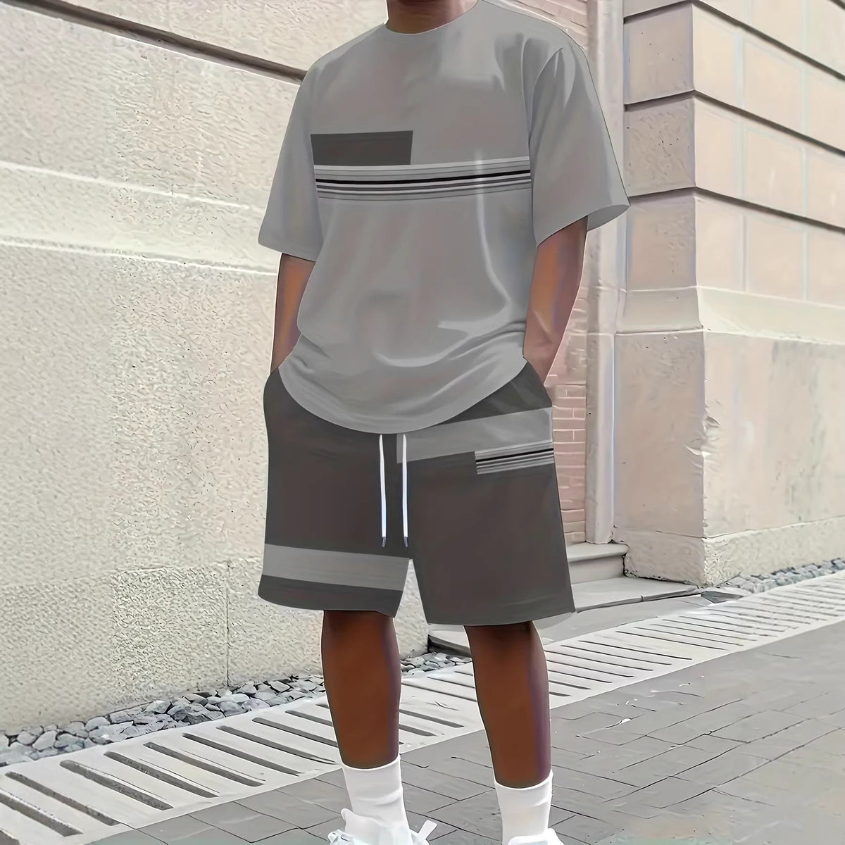 Men's Casual Sportswear Set With 3D Print