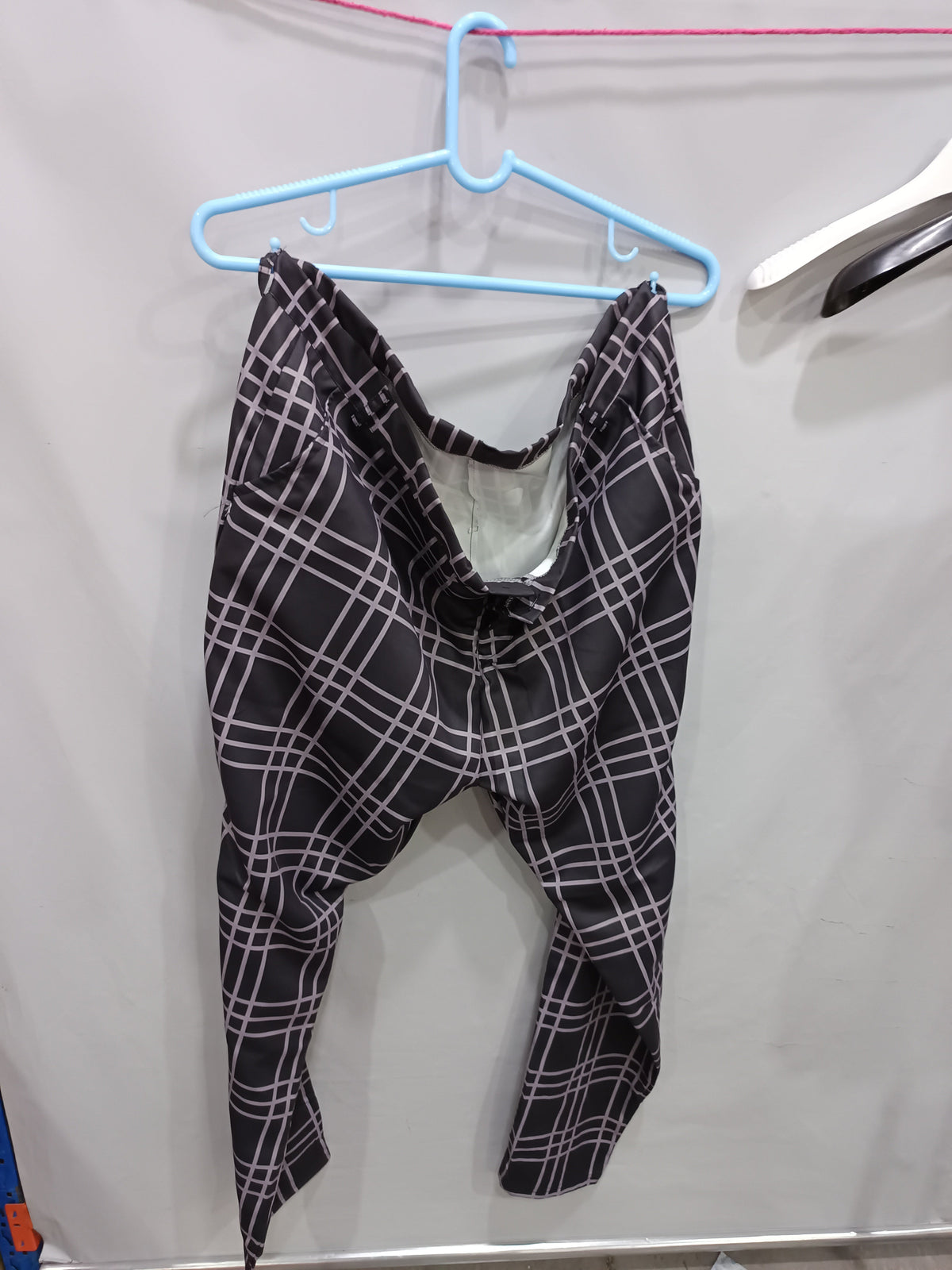 Plaid Print Pants Men's Casual Trousers Loose And Thin