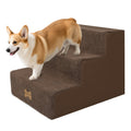 Non Slip Pet Stairs For Dogs And Cats, Dog Ramp For Sofa, With High-density Foam And Removable Cover, 45x40x34cm-Brown - 3 Steps, Plus   H-39cm