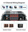 4.1 Channel Digital Amplifier With Bluetooth Home Car Marine Amp USB Player UK